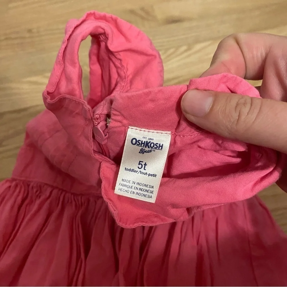 5T Girls Dress Bundle Oshkosh Pink Old Navy Floral Button Down Sunflower